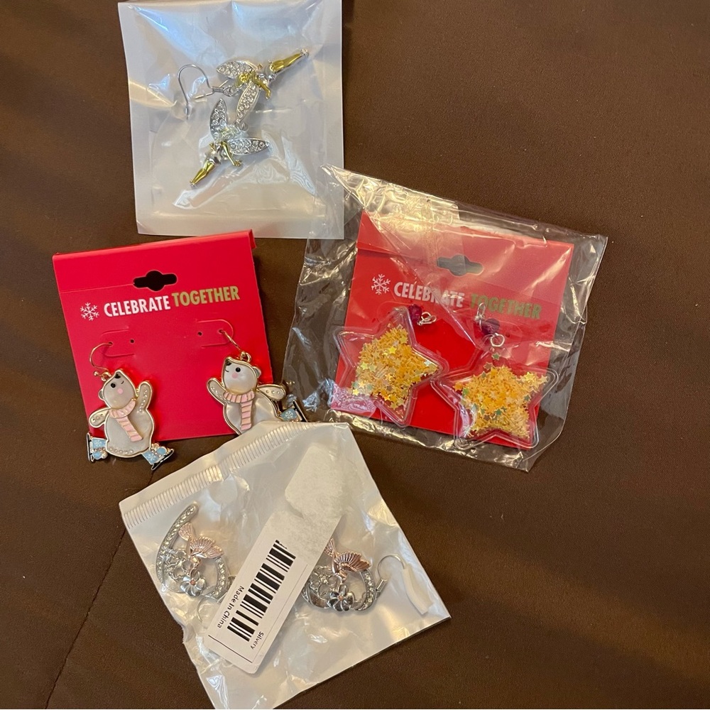 Dangling Assorted hook earrings - all 4
